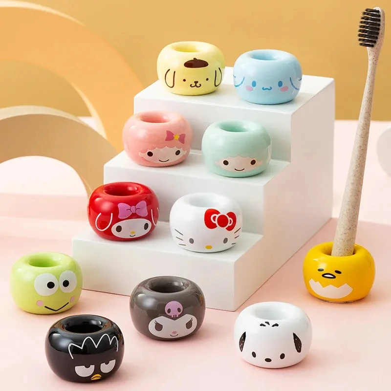 

Sanrio Hello Kitty My Melody Kuromi Cinnamoroll Cute Ceramic Multifunctional Pen Holder Kawaii Stationery Pen Holder Kids Gift