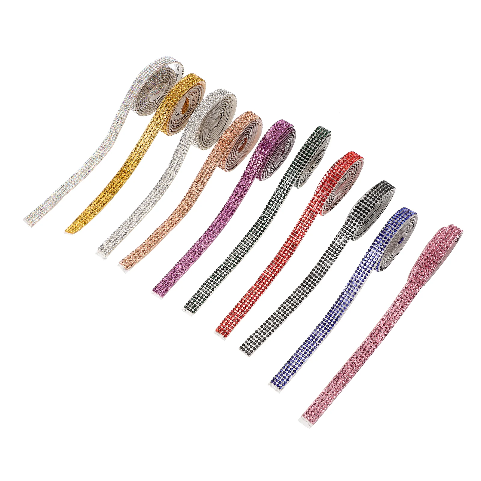 

10 rolls of Rhinestone Wrap Rhinestone Ribbon Roll Rhinestone Belt for Home Party