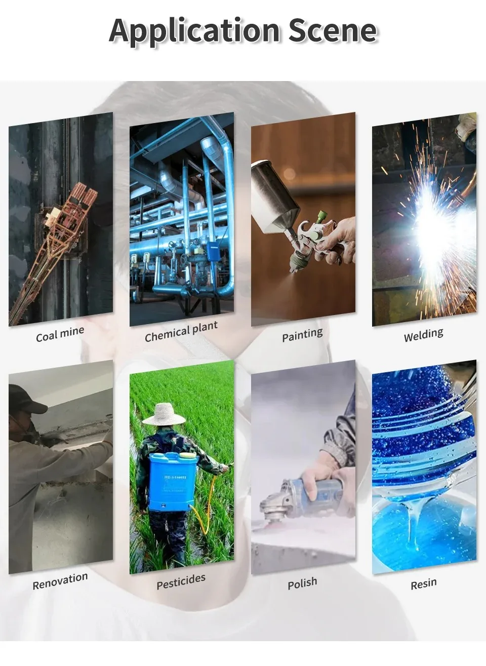 Химическая респираторная маска 6200 с набором фильтров PPE для покраски распылением