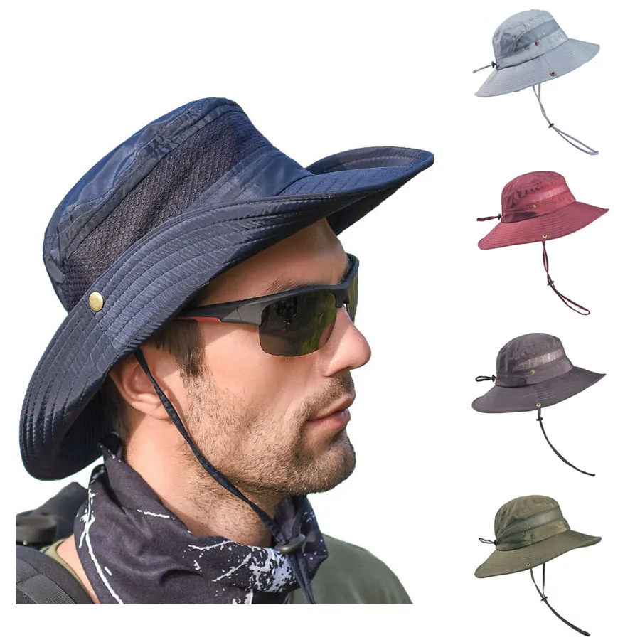 

Men Sun Hat Outdoor Fishing Hiking Hats Sun Beach Cap Summer fisherman's Hats Male Free Shipping Men Hat Summer Gorras Glamping