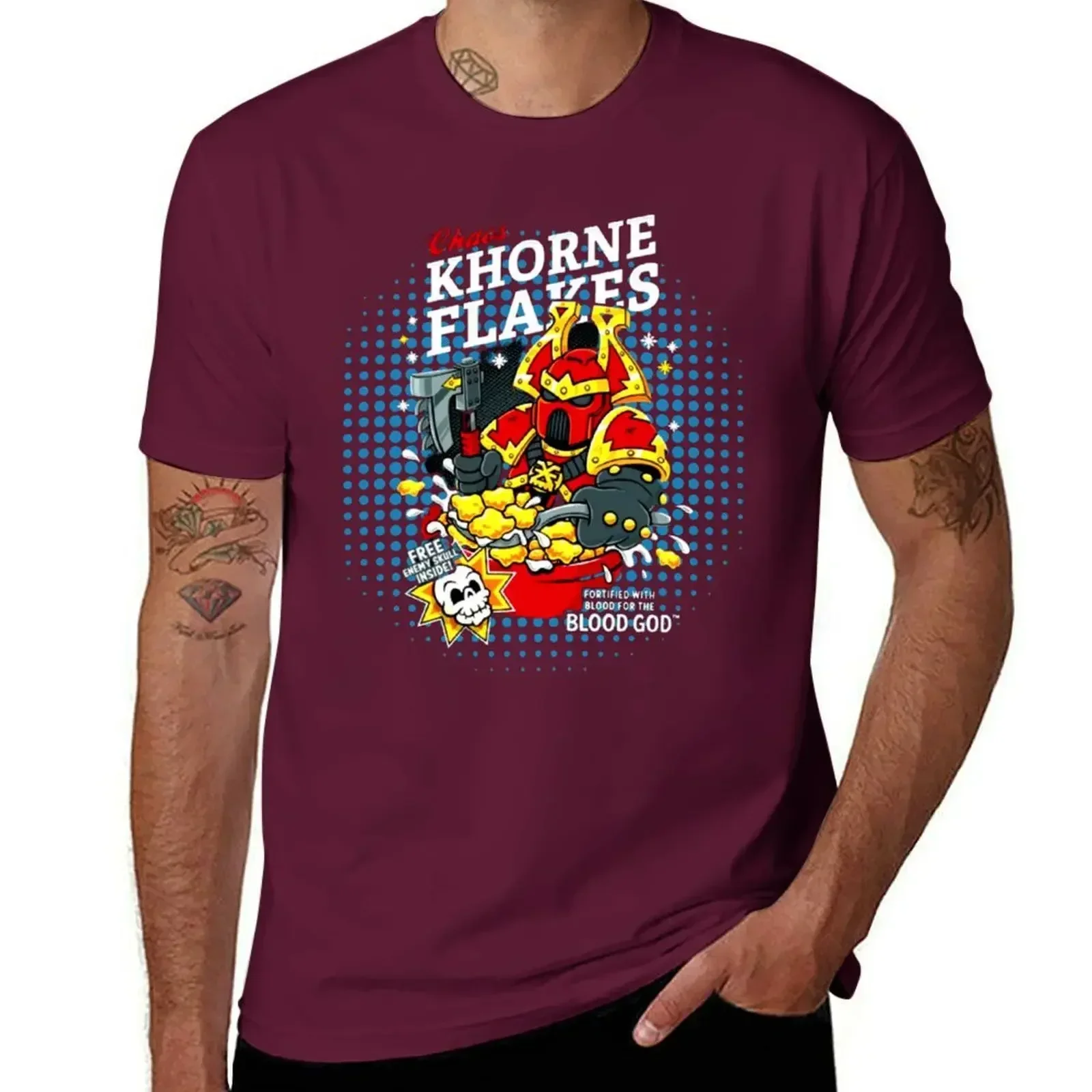 Футболка Chaos Khorne Flakes с графическим принтом, винтажная, недорогая, мужская одежда (art.: 3920dbdd75a65) - 3920dbdd75a65