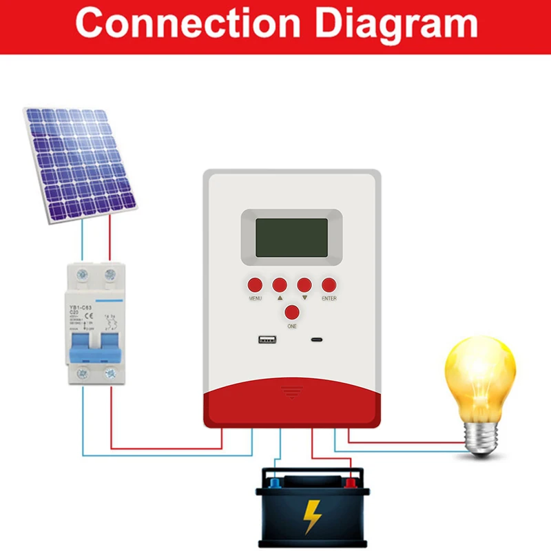 Контроллер заряда солнечной батареи ECGSOLAX MPPT 20A 30A 40A с ЖК-дисплеем Регулятор