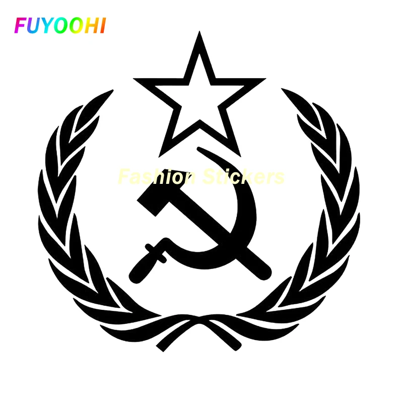 

FUYOOHI Exterior/Protection Fashion Stickers Russia with Hammer Sickle Car Sticker Window Bumper Fashion PVC Car Accessories