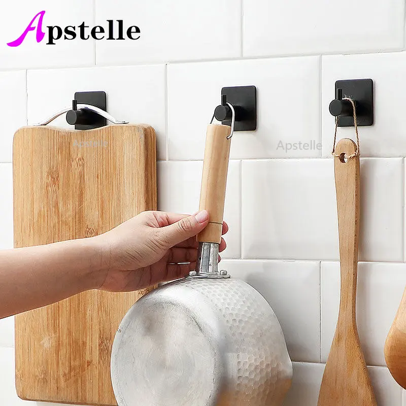 

Multi-Purpose Hooks Wall Adhesive Sticker Crochet Key Hangers 304 Top Grade Stainless Steel Kitchen Door Bathroom Home Suckers