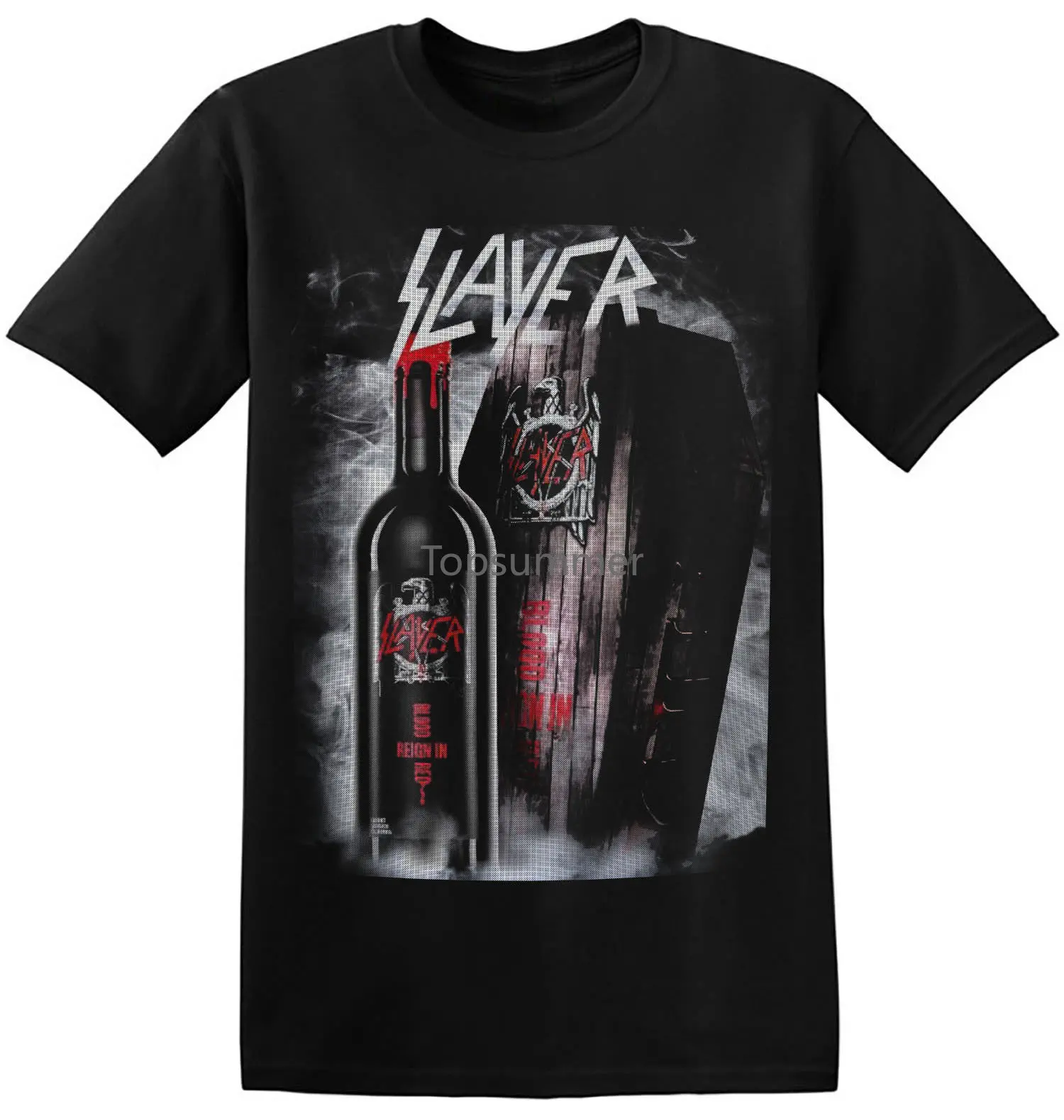 

Slayer T Shirt Cool Black Graphic Print Old Vintage Heavy Rock Band Tees 1-A-196 O-Neck Hipster T Shirts