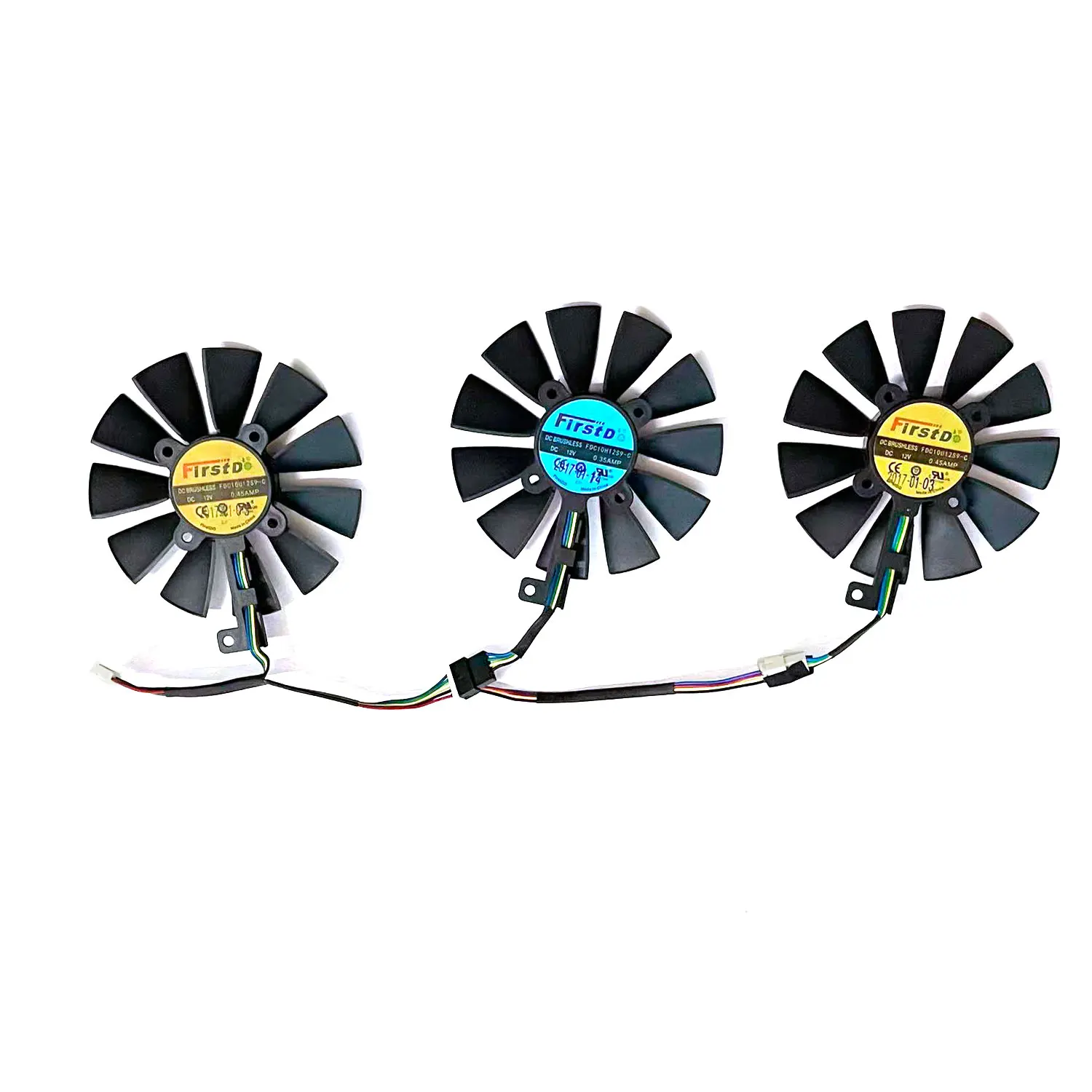 Фото Оригинальный FDC10U12S9-C GTX1080 кулер для графической карты ASUS Strix GTX1060 OC 1080 1070 1080Ti RX 480 кулер вентилятора №3