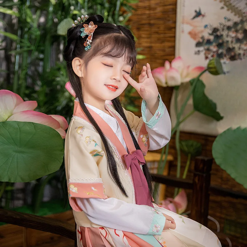 Элегантная одежда в старинном стиле Hanfu для девочек новинка 2022 года весеннее