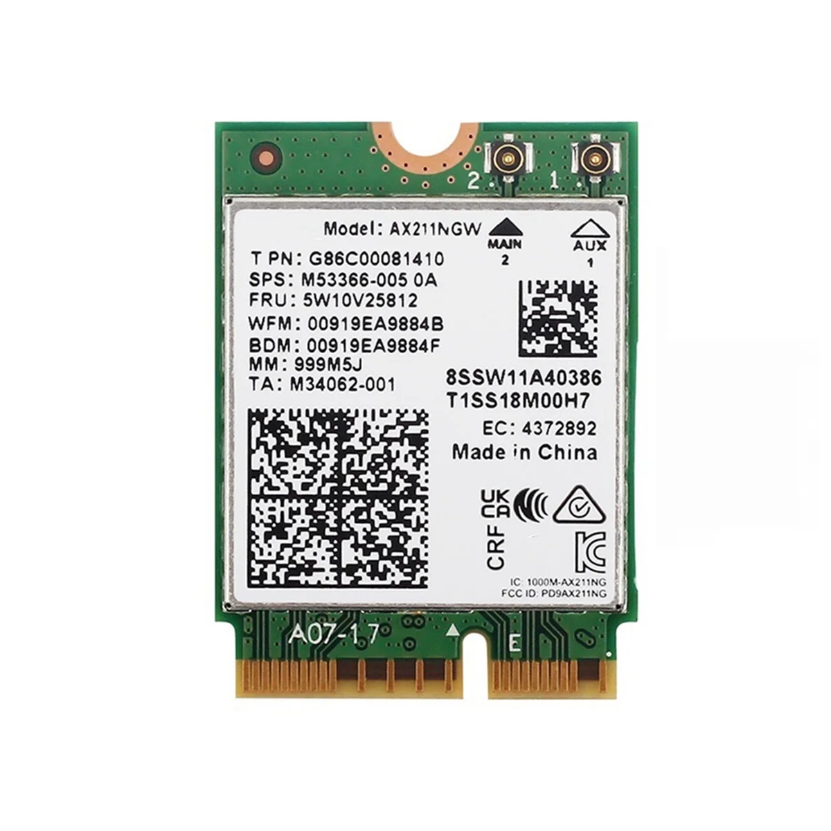 AX211NGW WiFi 6E Tri Band 2.4G/5G/6Ghz Wireless Network Wifi Card Bluetooth 5.3 AX211 M.2 CNVio