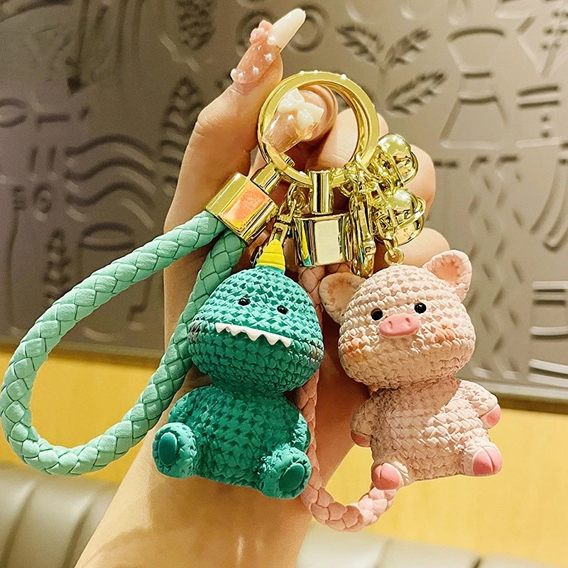 

Bag Pendant Keychain Cute Keychains Women Creative Cartoon Resin Animal Pig Fashion Jewelry Accessories