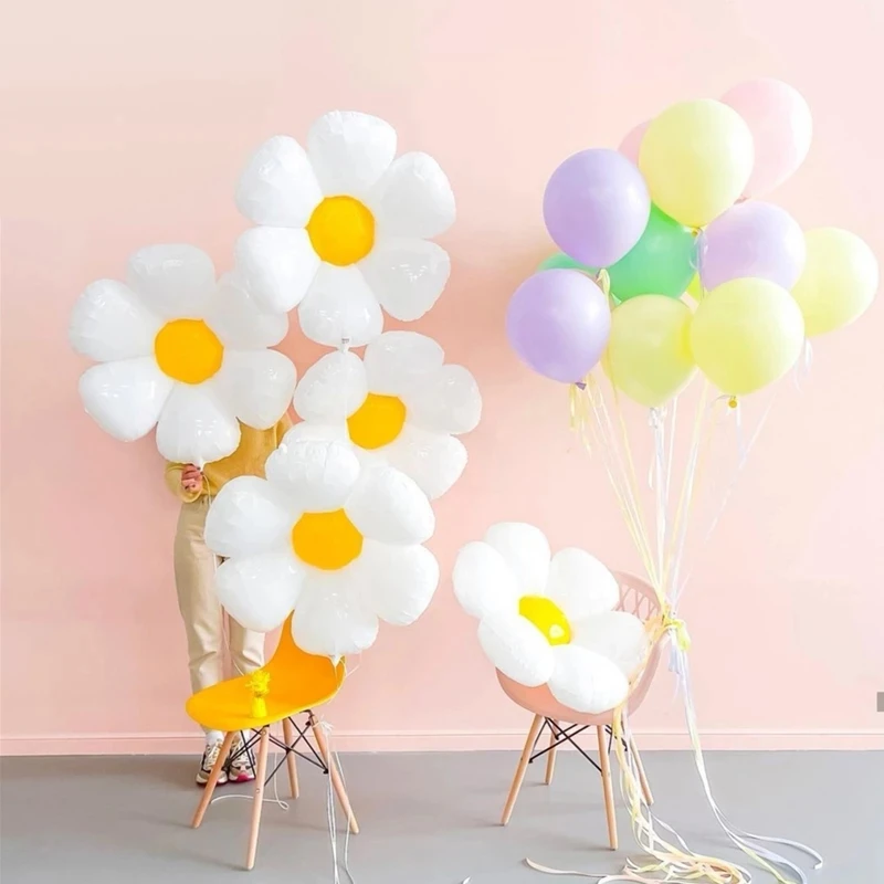 

1pc Small Daisy Balloon Chrysanthemum White Flower Ballons Wedding Globos Happy Birthday Party Decorations Baby Shower Girl