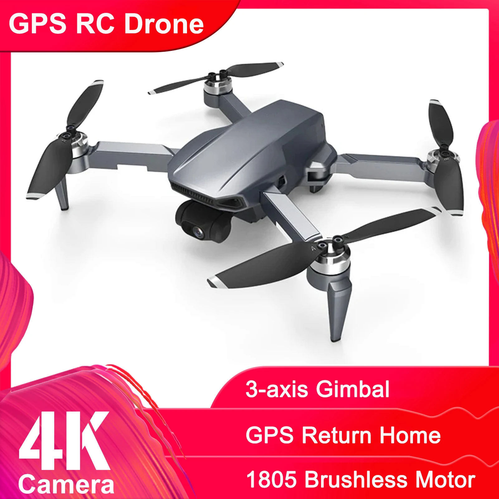 

Дрон с камерой I camera 4 Pro 4K, Wi-Fi GPS EIS 3-осевой стабилизатор Anti-Shake Gimbal FPV Бесщеточный Квадрокоптер, Профессиональный радиоуправляемый Дрон