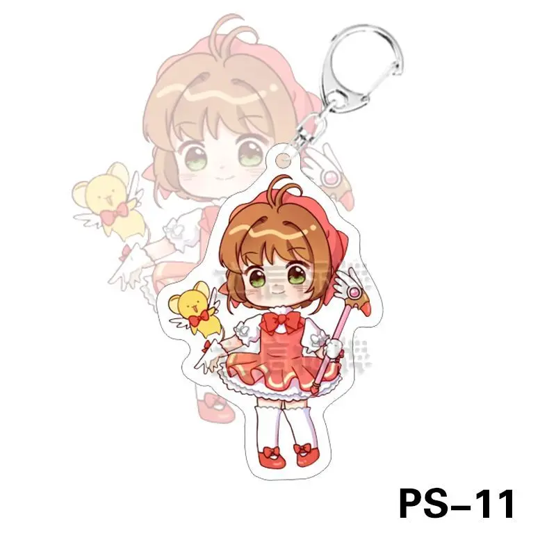 

Anime Trinket Acrylic Keychain Card Captor Sakura Star Scepter Pendant Keyrings Cartoon Jewelry Keyholder Backpack Key Chains
