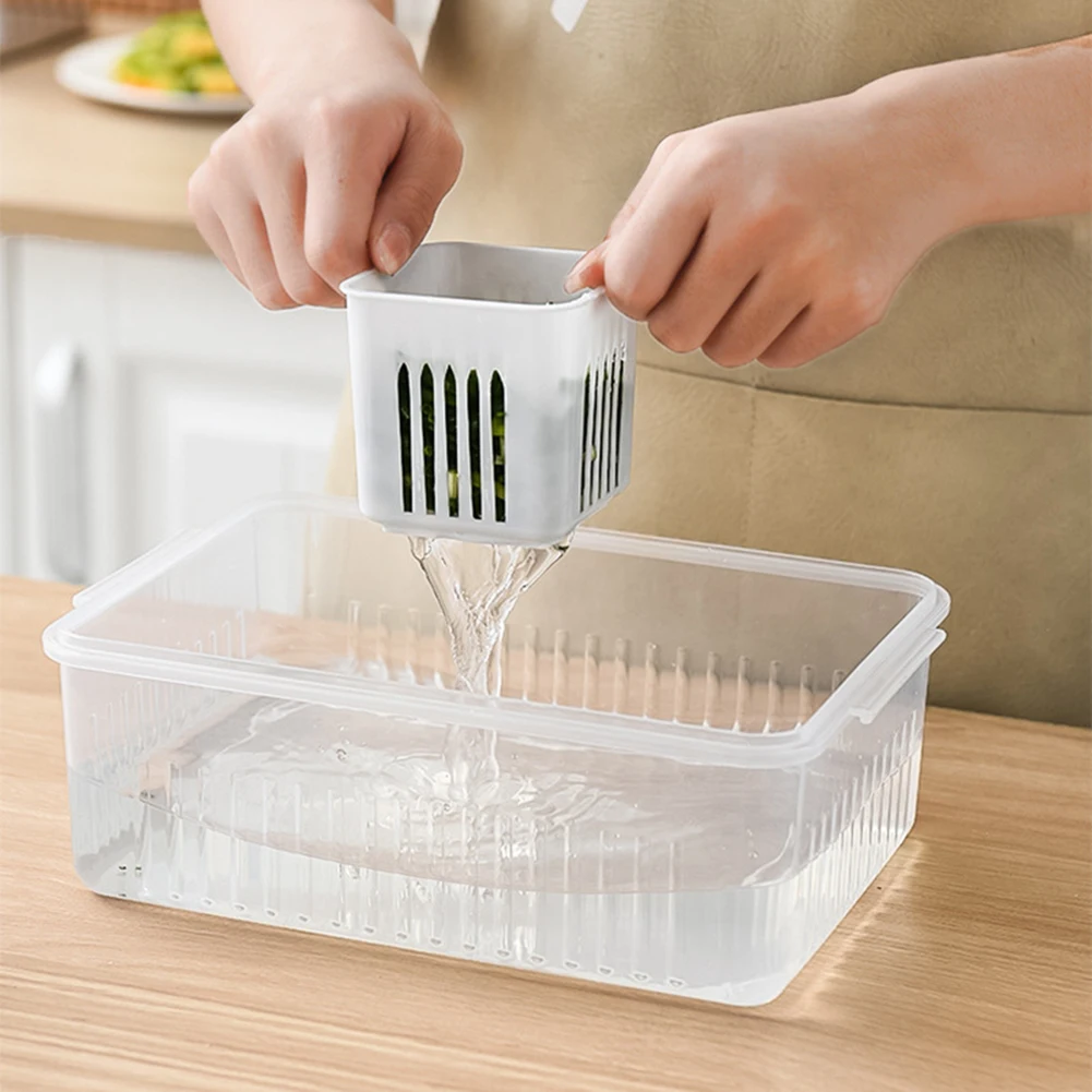 

Refrigerator Food Storage Container Kitchen Organizer Reusable PP Box With Lid Kitchen Food Storage Container For Fruit Meat