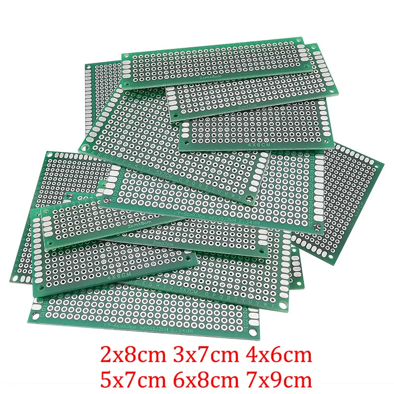 5 шт./лот двухсторонняя печатная плата прототипа 2x8 3x7 4x6 5x7 6x8 7x9 см DIY универсальная