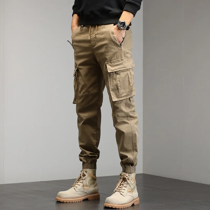 

Casual Pants Men's Autumn New Overalls Fashion Brand Solid Color Ankle Banded Pants Youth Men's Clothing Straight Ankle-Length P