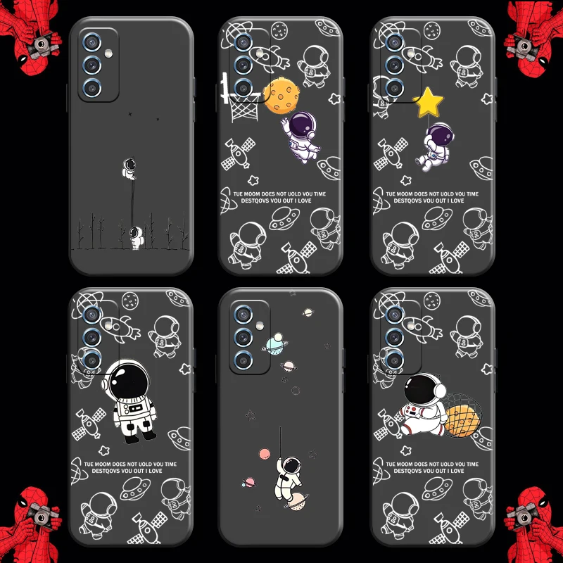 

Cute Spaceman Astronaut For Huawei P Smart Z 2019 2020 P20 P30 Lite Pro Phone Case Liquid Silicon Back Black Soft Coque Funda