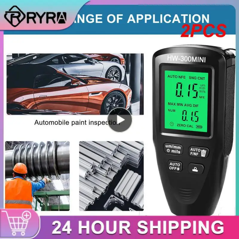 

2PCS Coation Thickness Gauge 0-2000UM Car Paint Film Thickness Tester Car Coating Measuring Tools Automotive Paint Meter