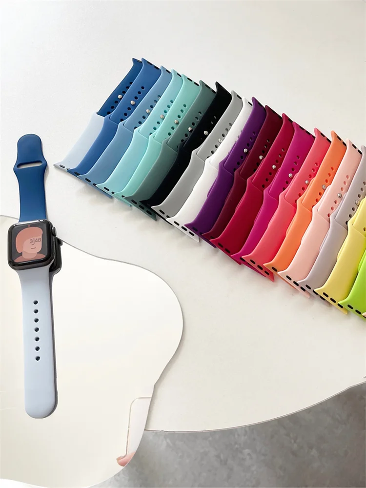 Sport strap for Apple watch band 44mm 45mm 42mm 40mm 41mm 45 mm silicone bracelet correa iwatch series 7 8 SE 6 5 4 3 Ultra 49mm