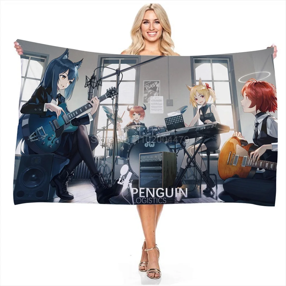 Быстросохнущие банные полотенца аниме arknight 3D прямоугольные комнатные и уличные