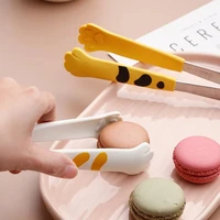 stainless steel cartoon cat paw shape food salad clips mini barbecue clip sandwich baking clip kitchen cooking accessories
