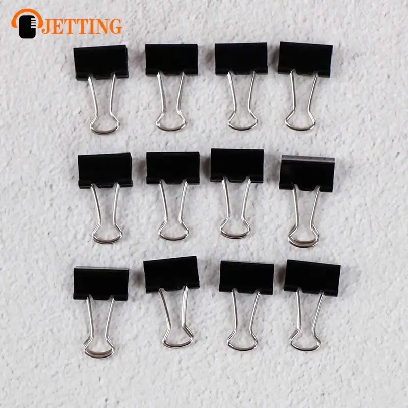 

12pcs 15mm Metal Binder Clips Notes File Letter Paper Clip Photo Binding Stationery Binder Clips Office Binding Supplies