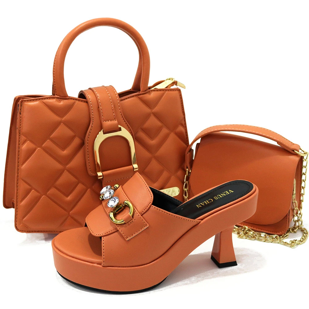 

2023 Popular In Nigeria Two Ways To Wear Fashion Shoes And Shoulder Bags High-Heeled Shoes And The Same Style Envelope Bags