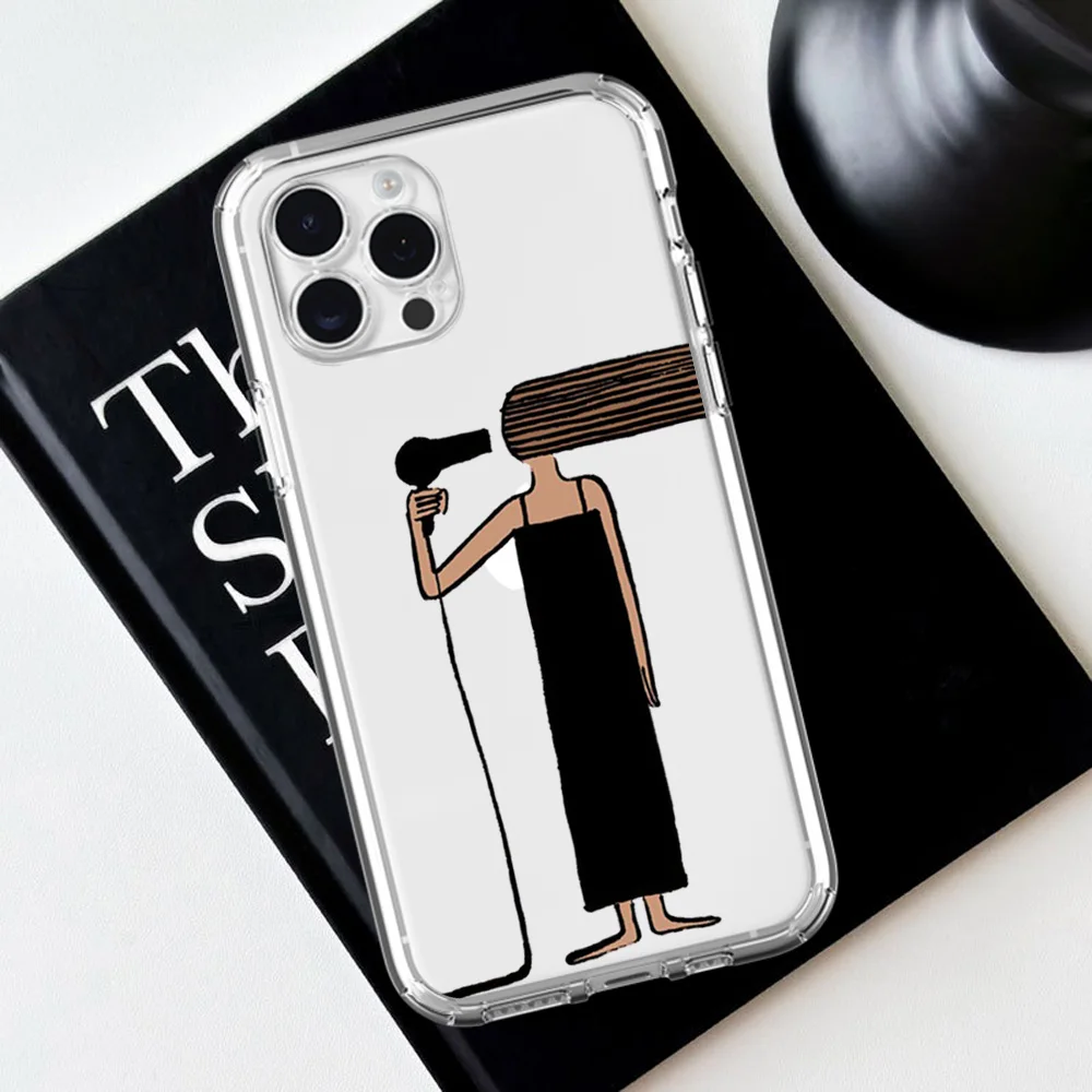 J-Jean J-Jullien A-Art For iPhone 16 15 13 14 12 11 Pro Plus MAX XS iPhone13 Mini Transparent Phone Case