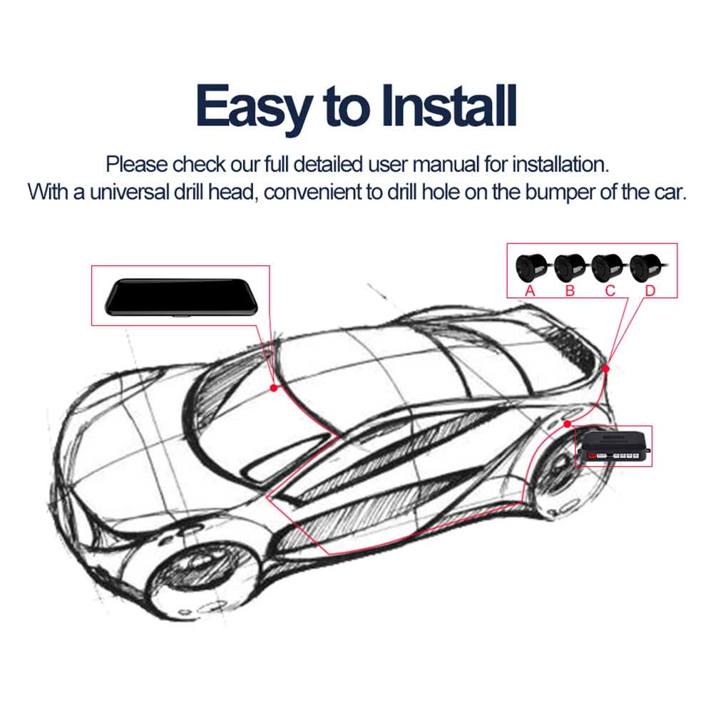 Автомобильный видеорегистратор заднего вида 4 шт. реверсивный радар