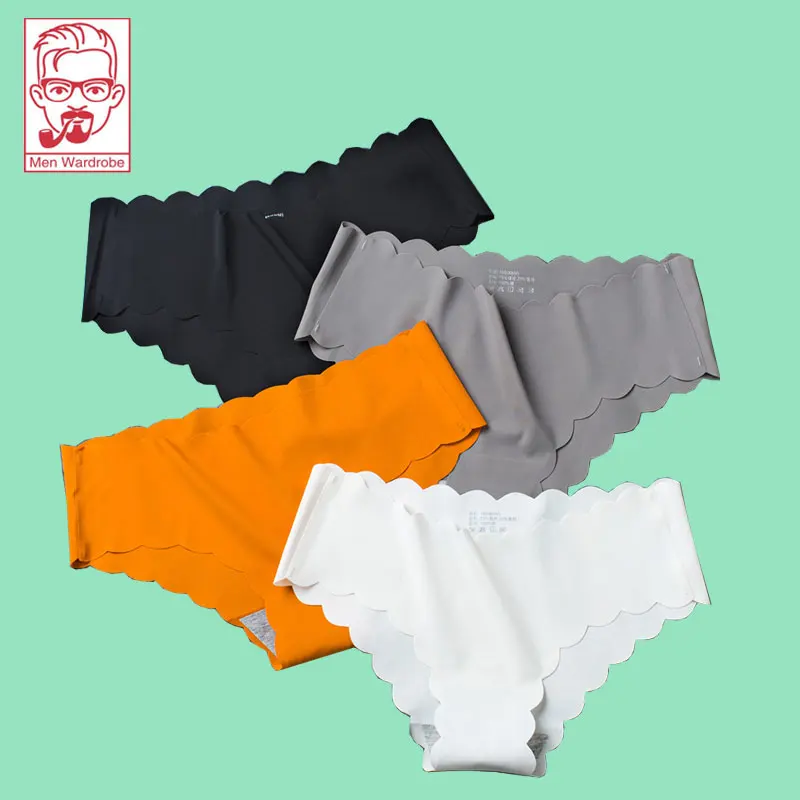 

Lce шелковое женское нижнее белье без следов из чистого хлопка пикантные волнистые дышащие трусы для девушек средней талии однотонные женск...