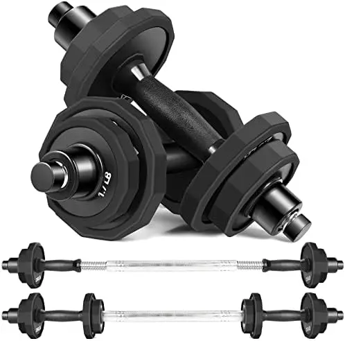 

Dumbbell Set, 66 LBS Weights Dumbbells Sets, Solid Cast-Iron Free Weight Set for Home Gym, Barbell Weight Set with Connector,Wo