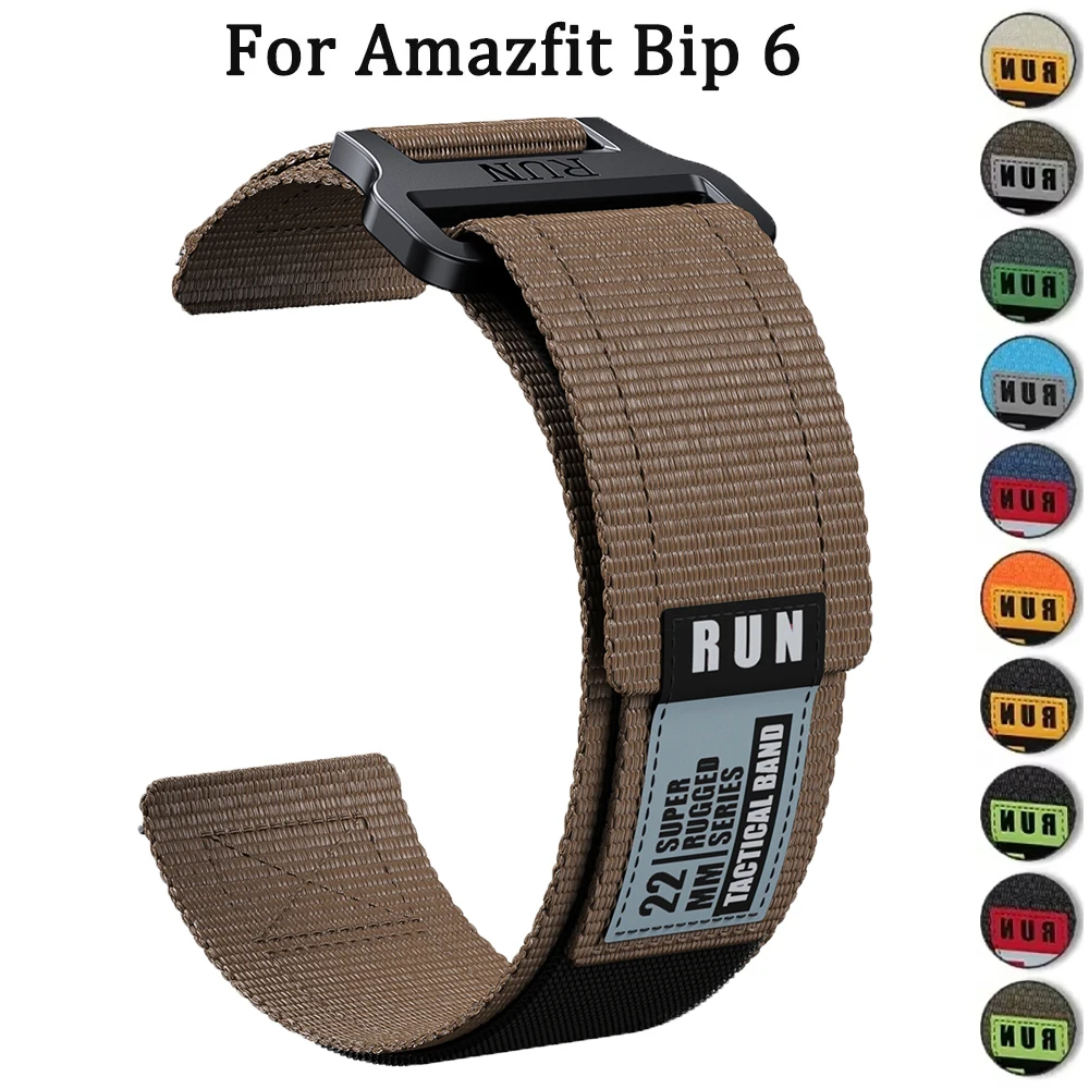 Фото Ремешок для часов 22 мм для Amazfit Bip 6, нейлоновый браслет для Amazfit Bip 5/Bip5 Unity/Balance/Cheetah, круглые ремешки Amazfit GTR 3 4 №1