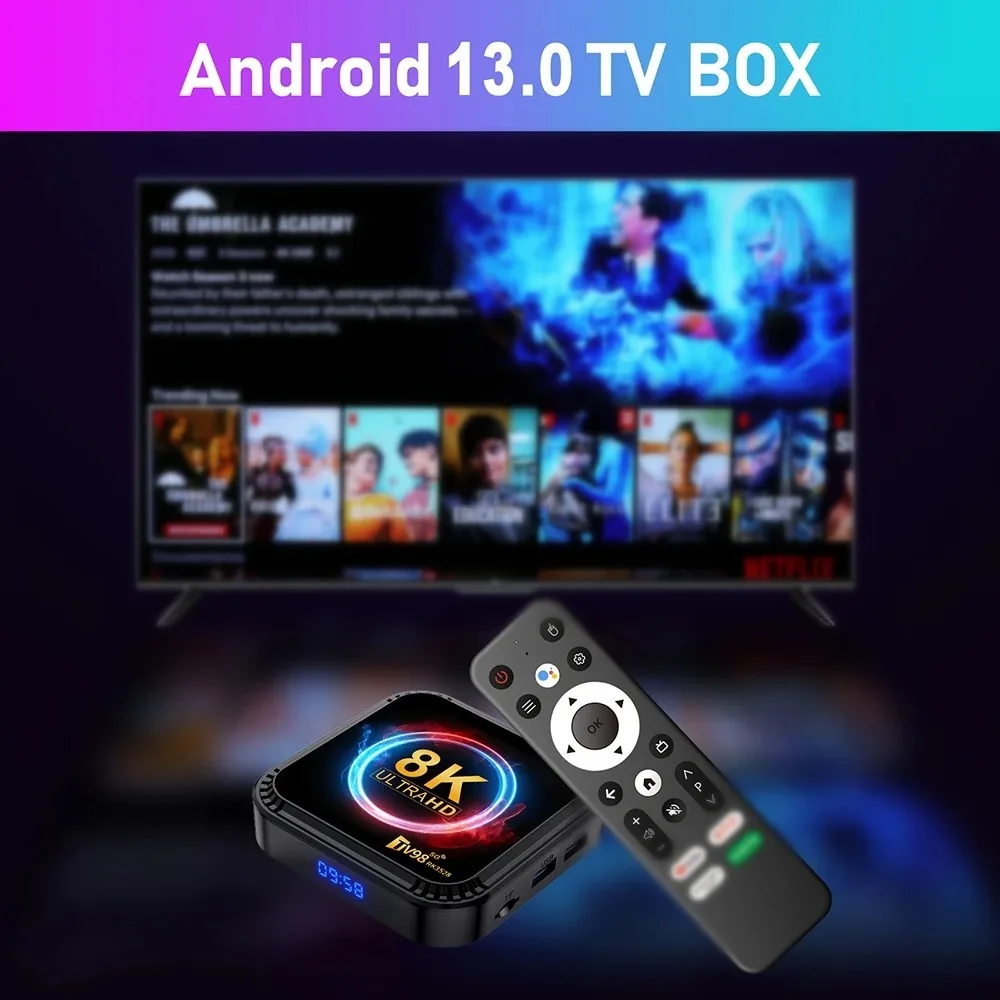 ТВ-приставка Android 13 USB3.0 WIFI6 ATV 8K RK3528 четырехъядерный процессор 2 4 ГГц и телефон