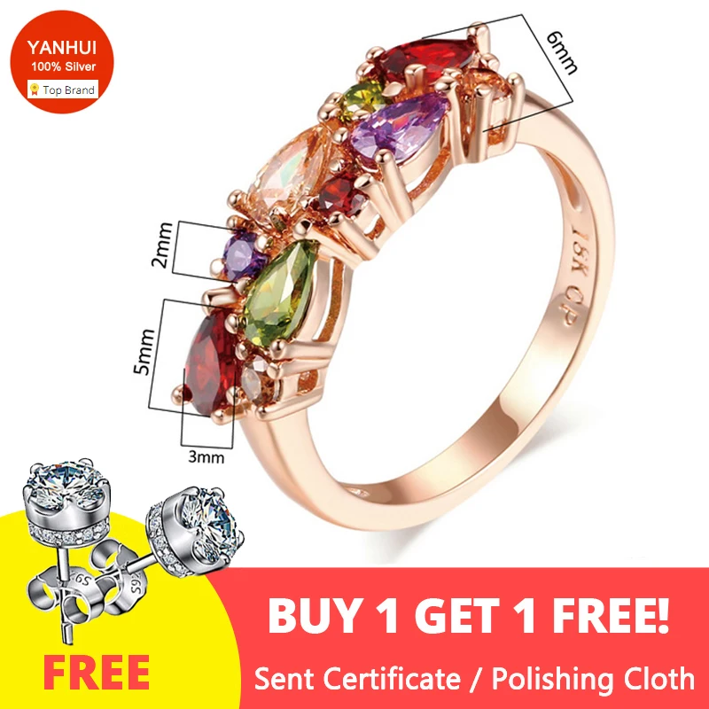 

With 18K RGP Stamp Rose Gold Color Ring Fashion Stack Micro Pave Crystal Engagement Wedding Bridal Party Cubic Zirconia Rings