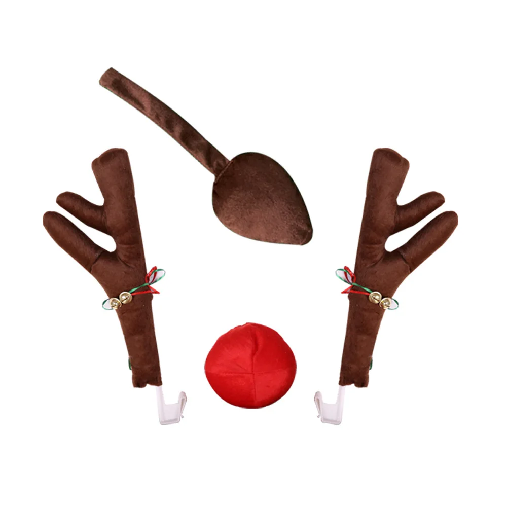 

Олень украшение автомобиль нос гудок костюм комплект Рудольф рождественские олени красные телескопические олени