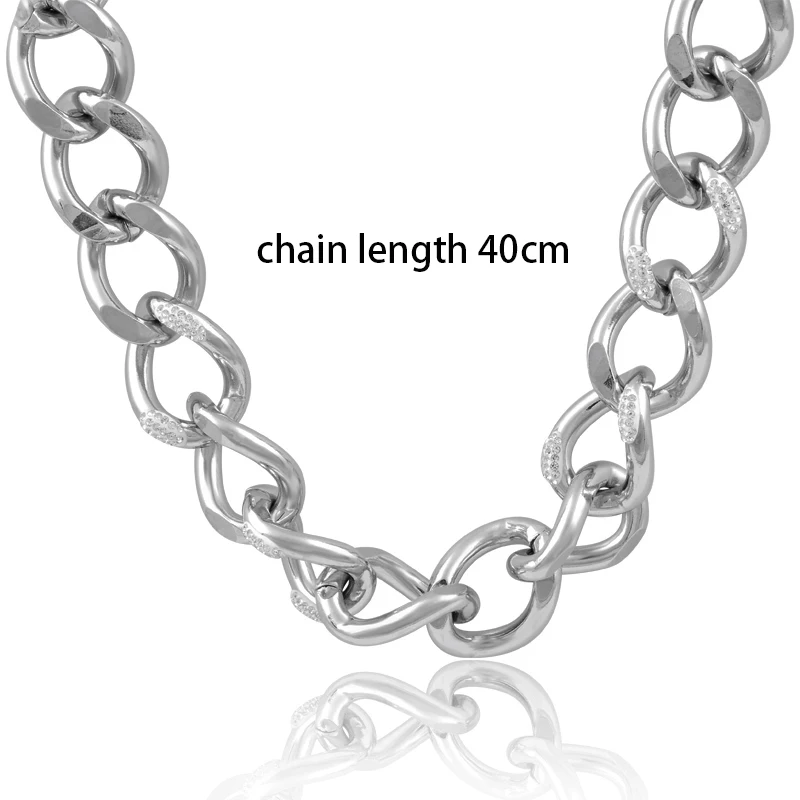 KIOOZOL Классическая кубинская цепочка из нержавеющей стали со змеиным плетением