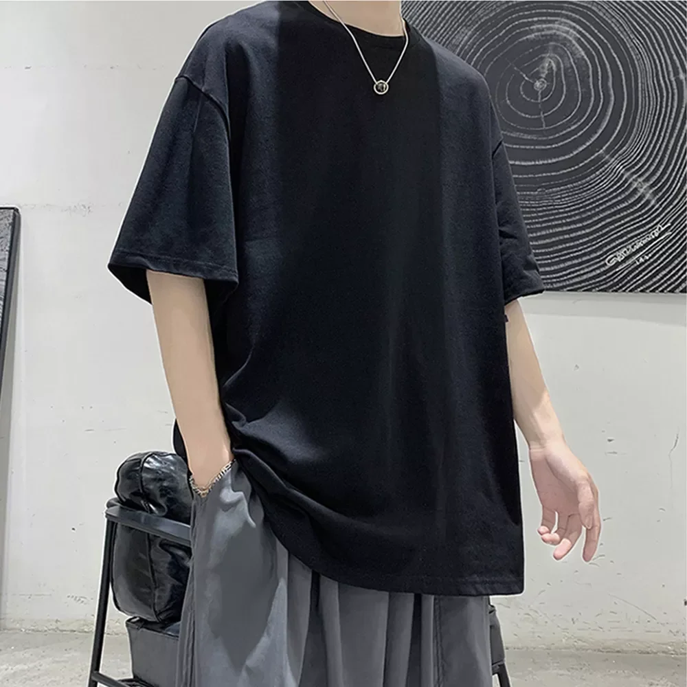 

100% Cotton Five Half Sleeve Men's Women Summer T-shirt Loose Short-sleeved Casual Basic Shirt O Neck Solid Color
