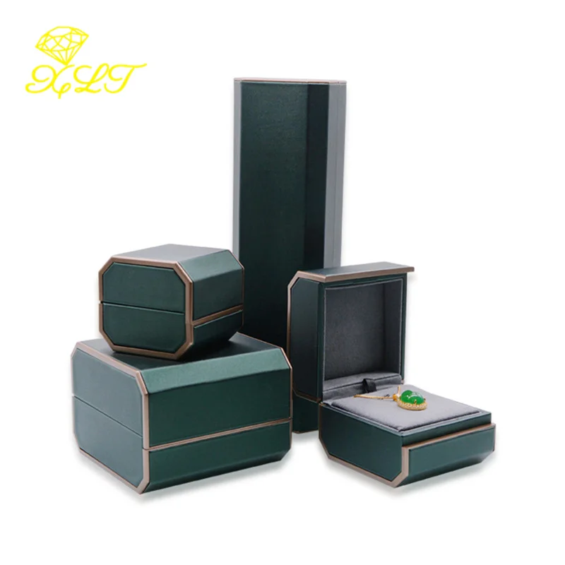 Green Octagonal Magnetic Jewelry Box Pendant Bracelet Set Box For Necklace Jewelry Packaging Jewelry Organizer Storage