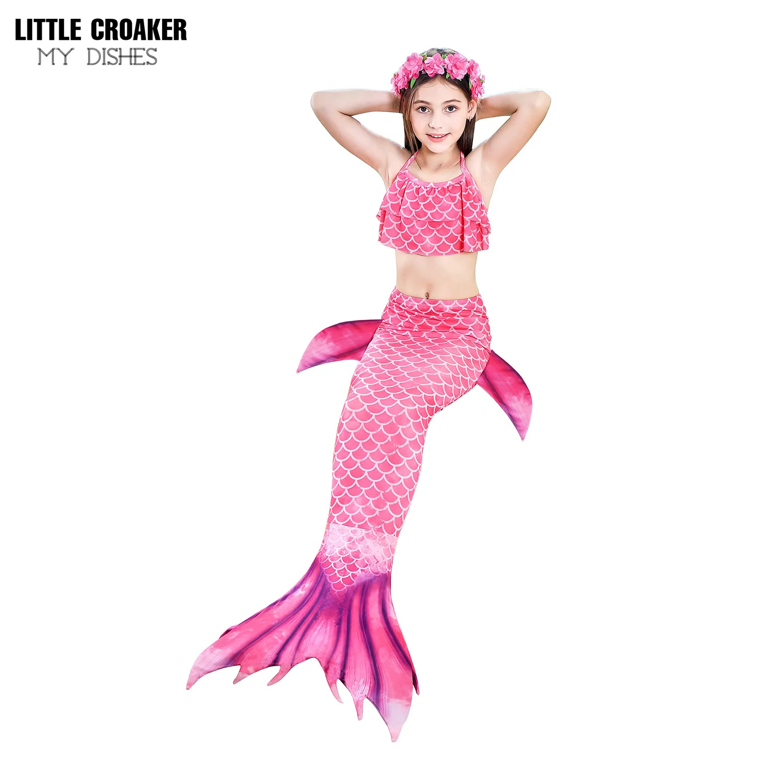 

2022 Girls Swimming Mermaid tail With Mono/no Flipper Mermaid Costume Cosplay Children Swimsuit Fantasy Beach Bikini