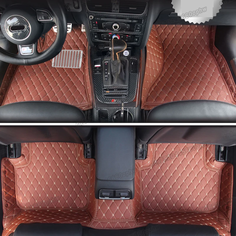 Leather Car Floor Mats for Audi A4 B8 2007 2008 2009 2010 2011 2012 2013 2014 2015 Rug Carpet Interior Accessories allroad avant