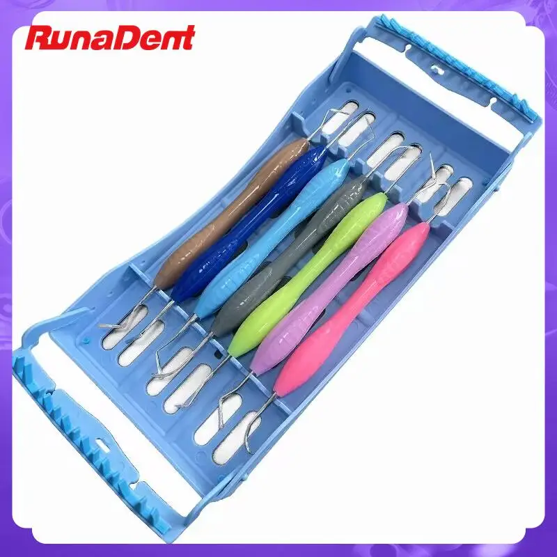 

Dental Composite Resin Filling Spatulas Aesthetic Restoration Set with Disinfection Box Autoclavable Dental Instrument