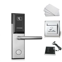 stainless steel hotel lock system with hotel management software and mf card encoder backup with mechanical key