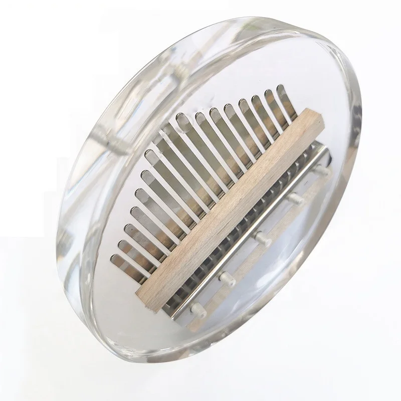 

Small Piano Kalimba Thumb Piano Transparent Round Design 17 Keys