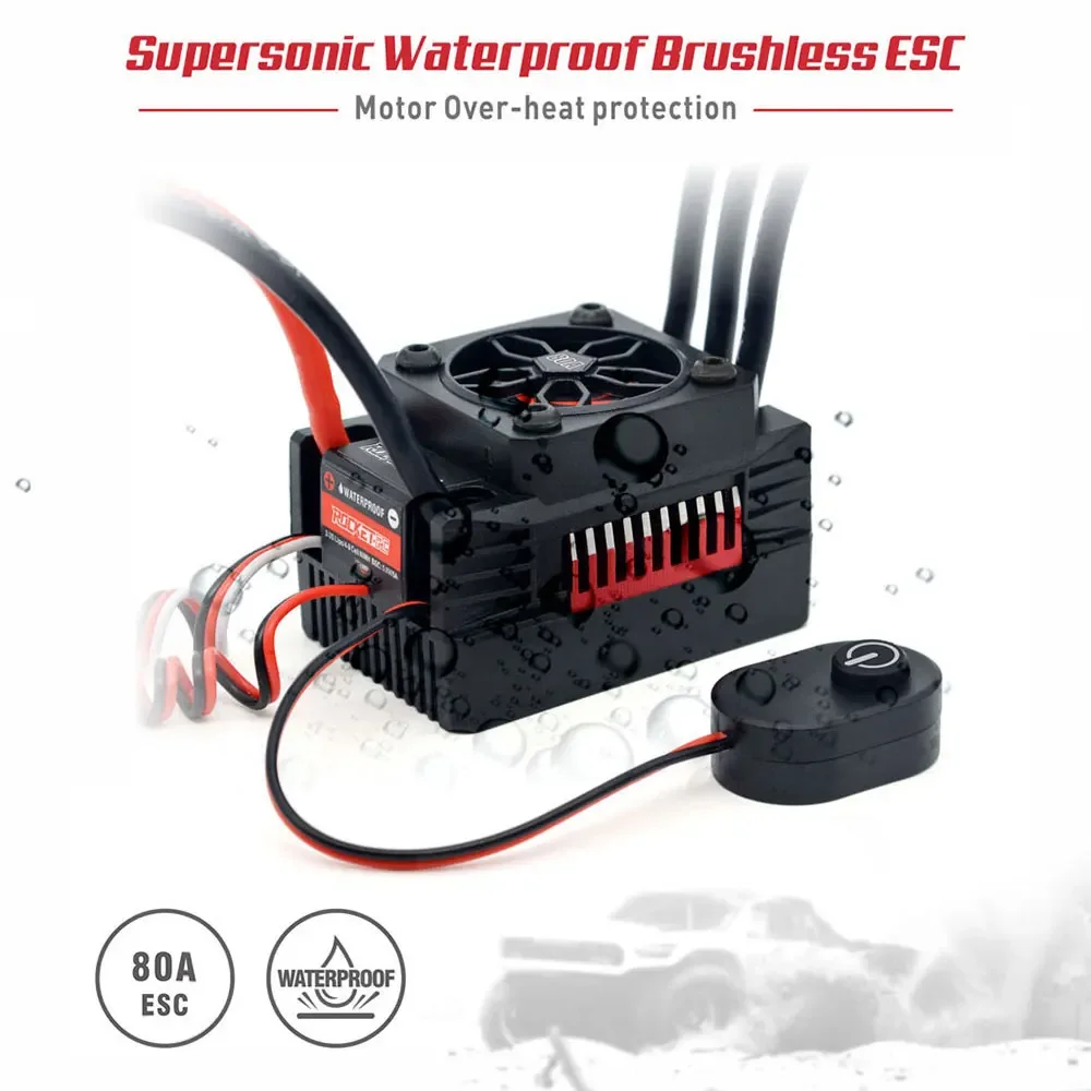 Фото UniFlyRocket RC Supersonic V2 80A 100A 120A 150A ESC Водонепроницаемый бесщеточный регулятор скорости для радиоуправляемых моделей автомобилей 1/8, 1/10, 1/7 №2