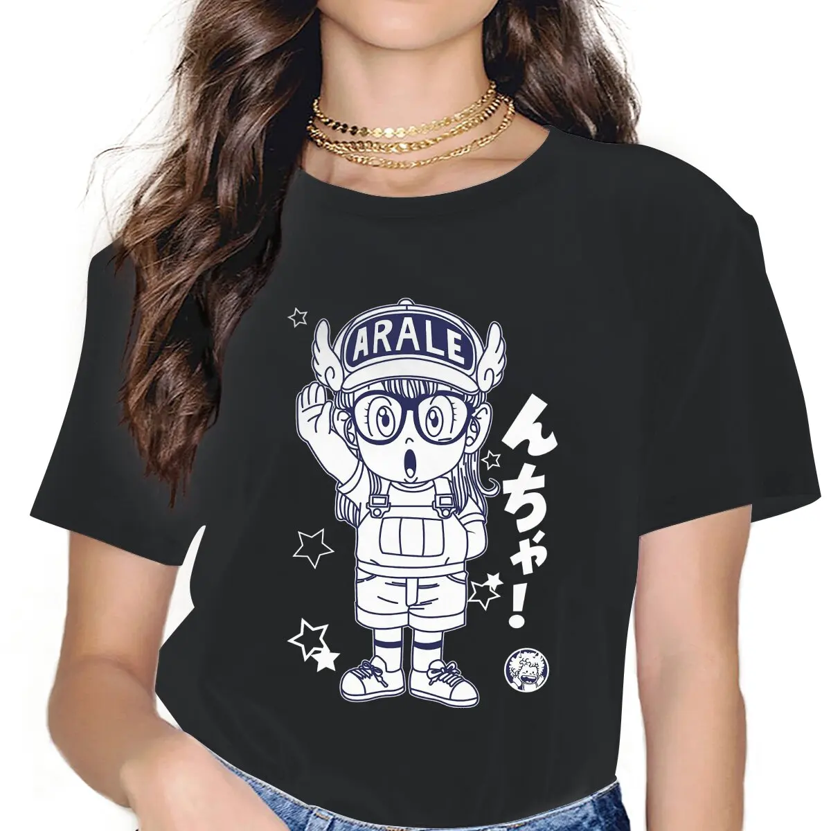 

Arale черная Милая женская футболка для девочек Dr Slump Смешные комиксы 5XL Блузы Харадзюку повседневные винтажные Топы большого размера с коротк...