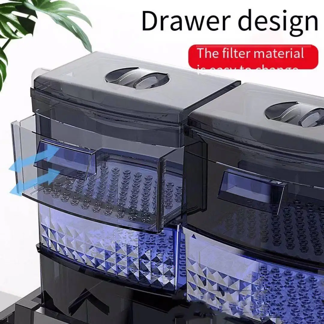 Fish tank filter box drawer drip external water storage top 4-layer cleaning aquarium accessories |