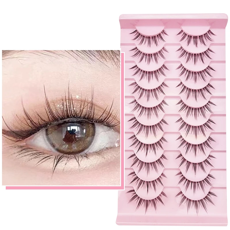 

Beauty 10 Pairs Natural Lashes Manga Full Strip Lashes Korean Make-up for Women Wholesale Eyelash Extensions Lashes Mink Fluffy