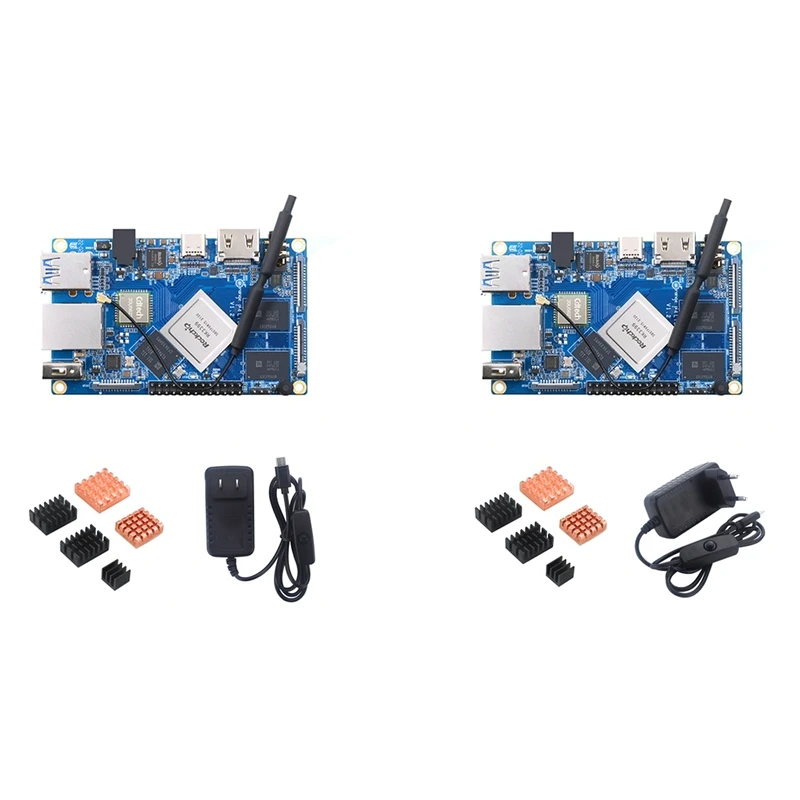 

Макетная плата для Orange Pi 4 LTS, материнская плата с чипом RK3399, память 4 Гб, память 16 Гб EMMC с радиатором и адаптером питания