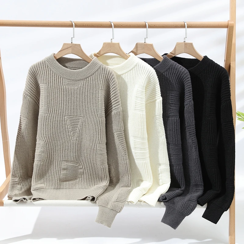 Осень-зима 2024 новый повседневный мягкий теплый толстый вязаный свитер для мужчин