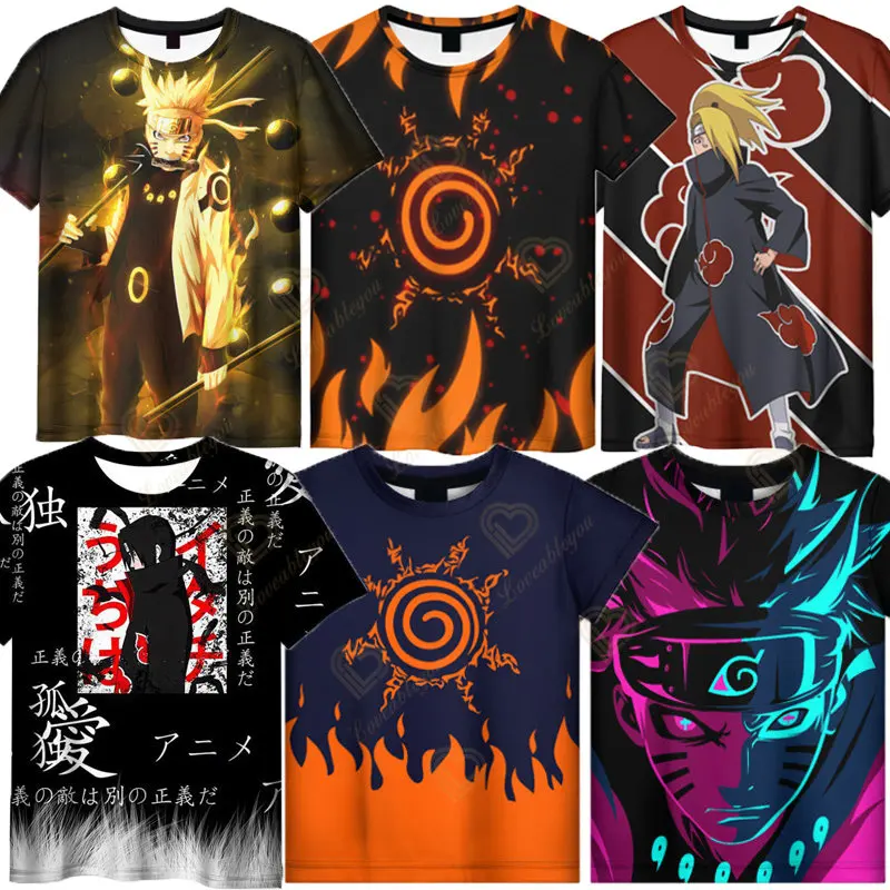 

Men T-shirts Summer New Naruto Akatsuki Cloud T Shirt Japan Anime Character Man Tshirt Male Streetwear Costume Tops Tees