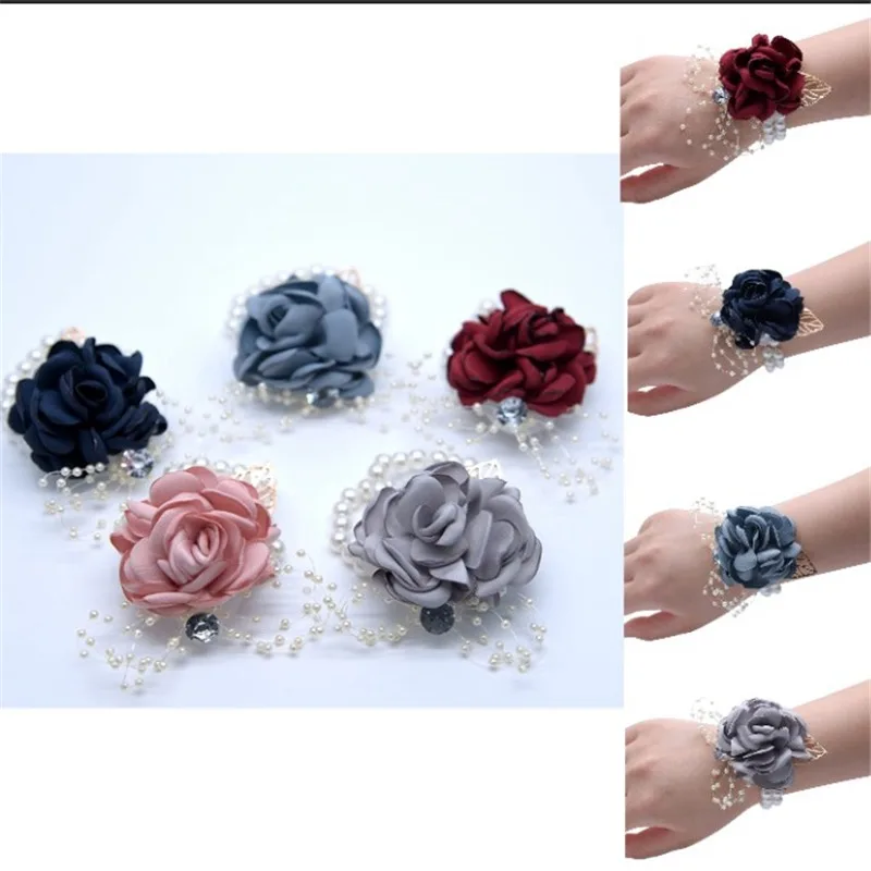Bracelet Decor Corsage Wrist Wedding Party Flower Bridesmaids |